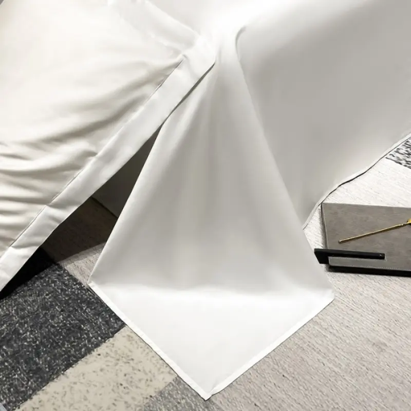1pc Cooling Top Sheet,Stain Plain White Flat Sheet,Eucalyptus Fiber Home Bed Linens,Double Mattress Cover US King Big 274*259cm