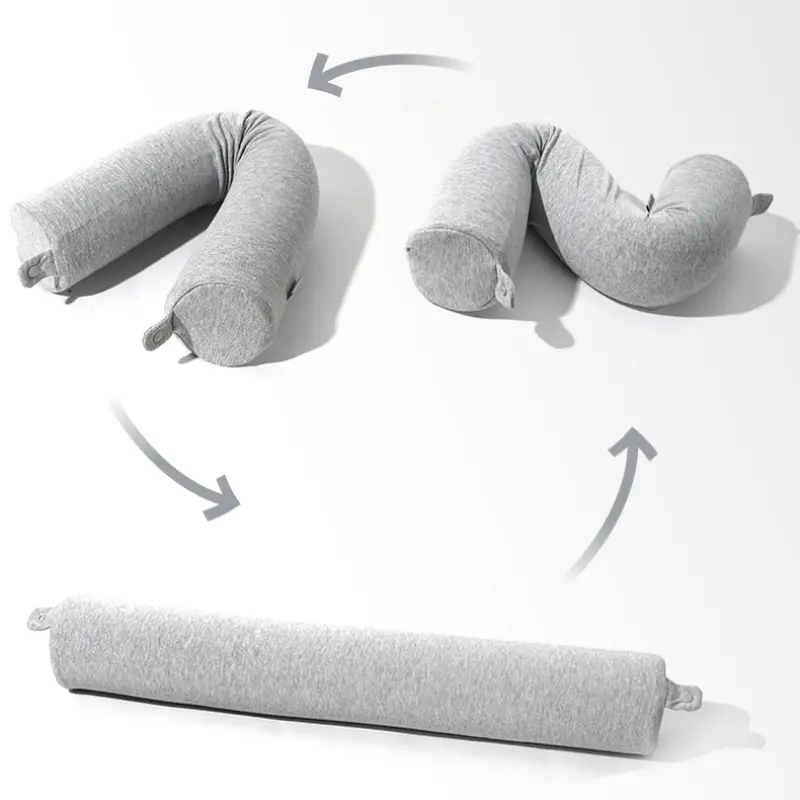 Memory Foam Pillow Foldable Neck Cushion,Leg Waist Roll Pillows for Home, 68*10*10cm Rebound Travel Pillows.Breathable Cool face
