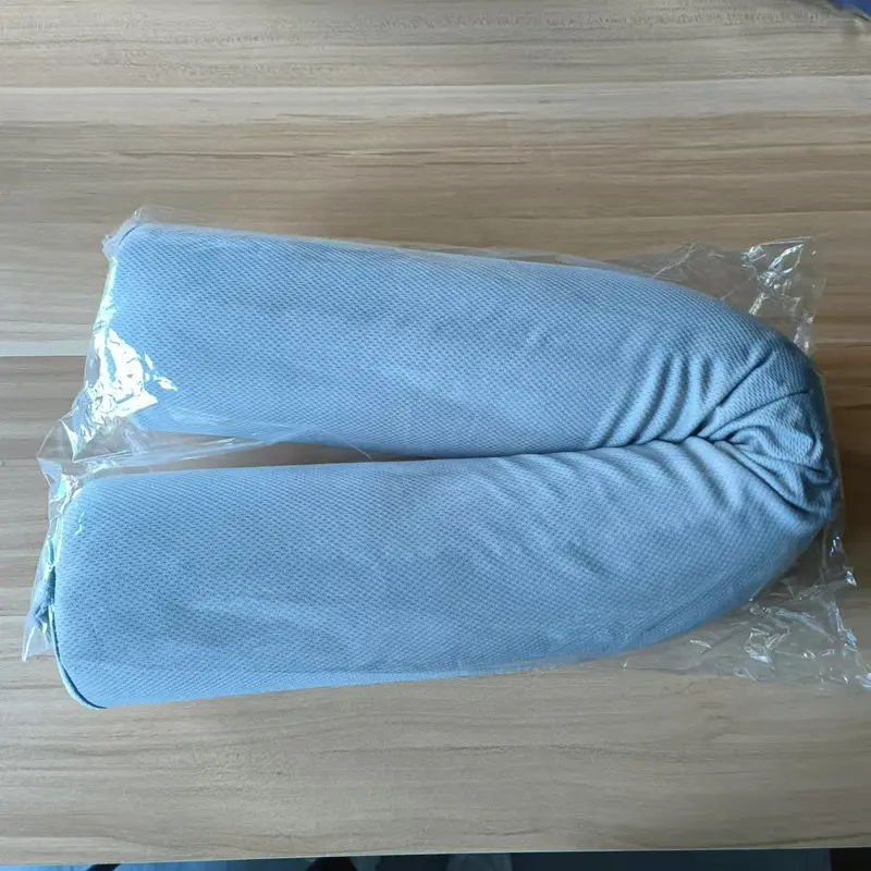 Memory Foam Pillow Foldable Neck Cushion,Leg Waist Roll Pillows for Home, 68*10*10cm Rebound Travel Pillows.Breathable Cool face