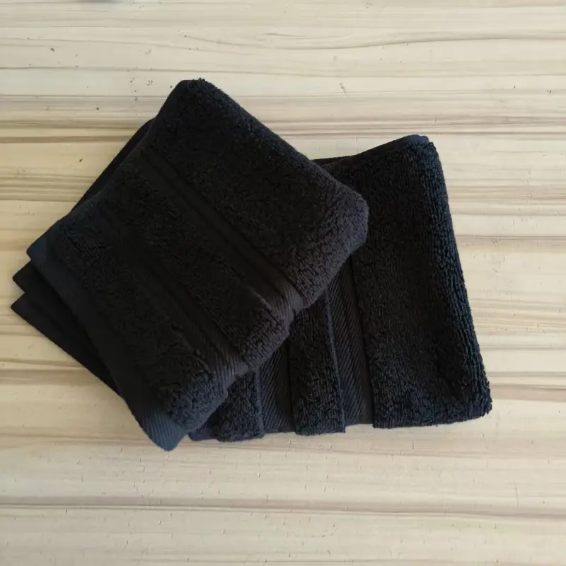 3pcs Black Towel Bundle Set,100%Cotton Hand+Face+70*140cm Shower/Bath Towel,Home Hotel Adults Man Soft Absorbent Washclothes