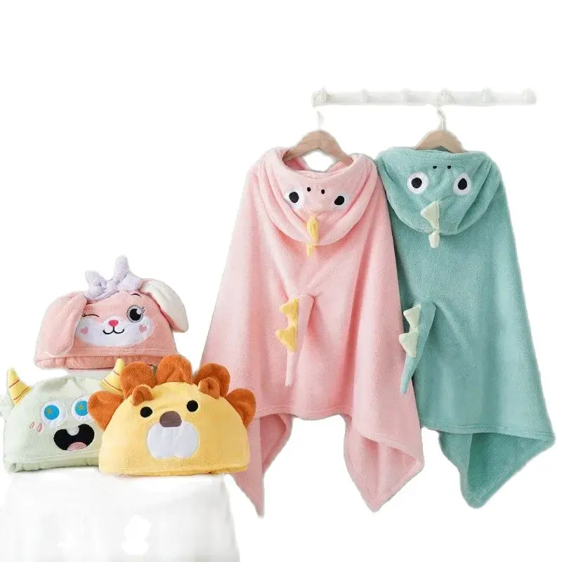 Baby Hooded Bath Towels Cartoon Animal Newborn Soft Towel Blanket Toddler Bathrobe Warm Sleeping Swaddle Wrap for Boys Girls