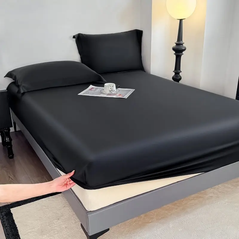 Summer Cool Fitted Sheet For Single,Natural Eucalyptus Lyocell Silk-like Bed Linens for Home Hotel twin 120*200+30cm 1pc