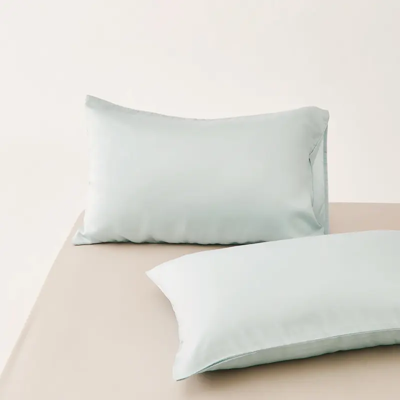 Solid Cool Sleeping Pillowcase 48*74cm*2pcs Lyocell Fiber Bedding Pillowslip Gum Tree Eucalypt Fiber Summer Cooling Eco Friendly