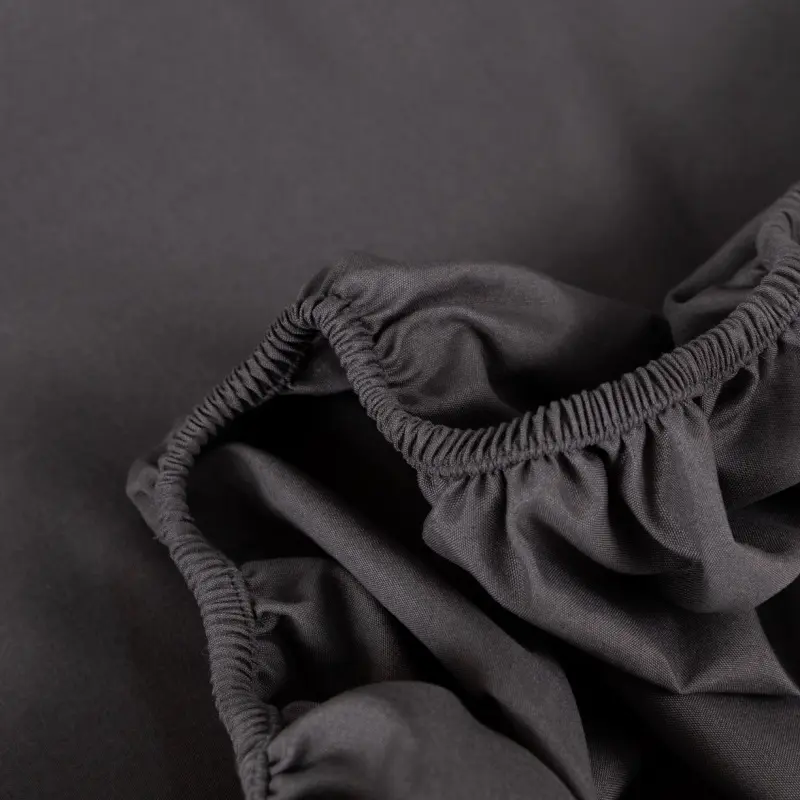 Solid Soft Washed Cotton Fitted Sheet,US King 198*203*45cm,Deep Height,Dark Grey Mattress Cover with Elastic Band Bed Linens