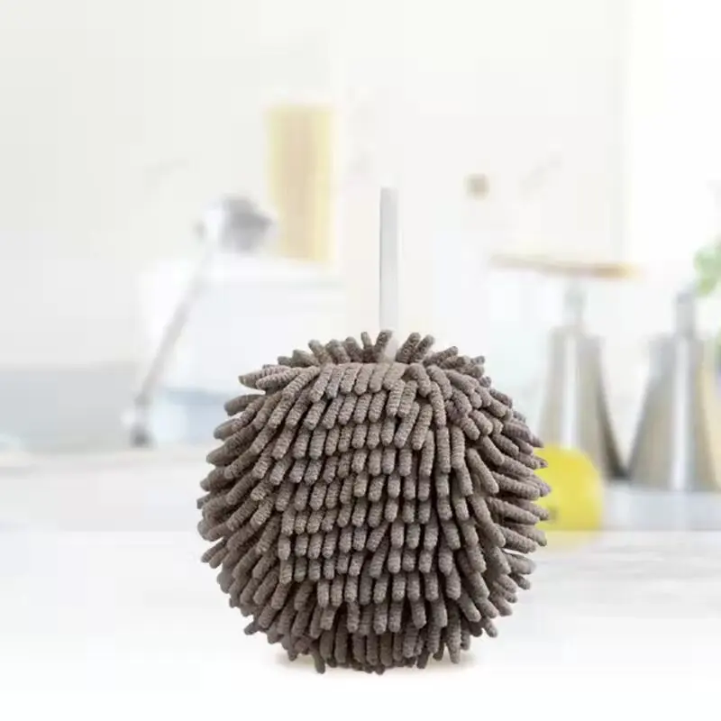 Hanging Chenille Hand Wipes Kitchen Bathroom Hand Towel Ball with Hanging Loops Quick Dry Soft Absorbent Microfiber Towels
