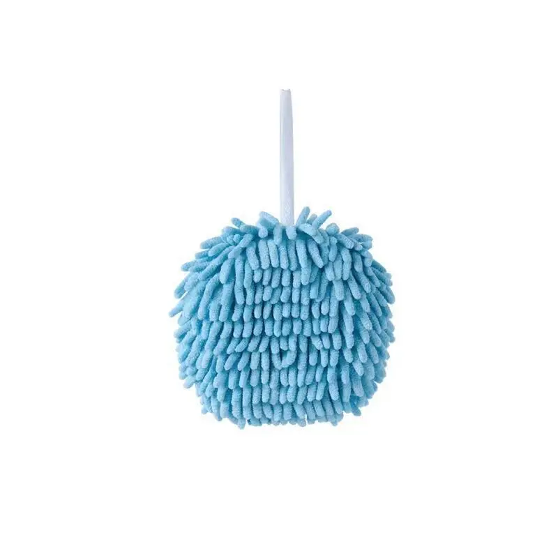 Hanging Chenille Hand Wipes Kitchen Bathroom Hand Towel Ball with Hanging Loops Quick Dry Soft Absorbent Microfiber Towels