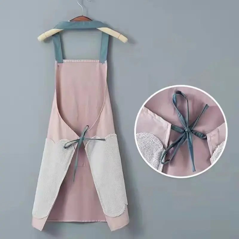 Blue Hand-wiping Kitchen Aprons Household Waterproof and Oilproof Apron for Men Women Pvc Cooking Baking Kids Painting Apron