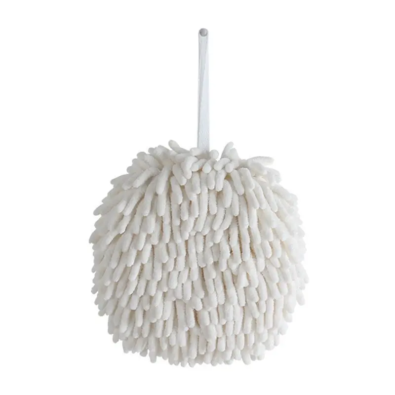 Hanging Chenille Hand Wipes Kitchen Bathroom Hand Towel Ball with Hanging Loops Quick Dry Soft Absorbent Microfiber Towels