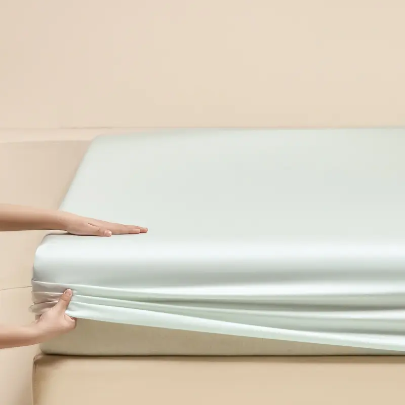 Bamboo Green Fitted Sheet US Size 183*203cm Deep Pocket 40cm Height Mattress Cover 72*80inch Lyocell Fiber 50S Cooing Bedding