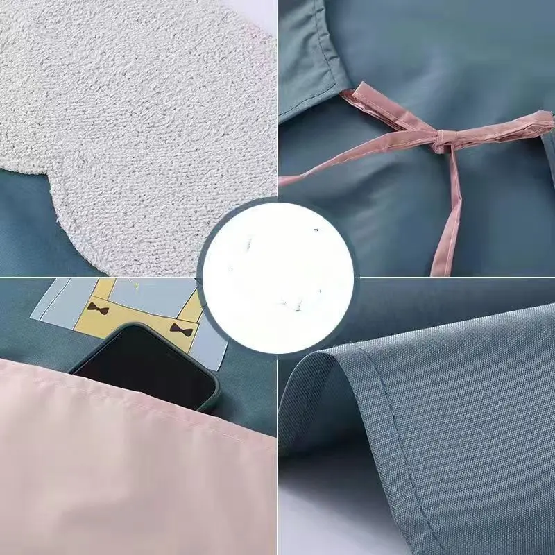 Blue Hand-wiping Kitchen Aprons Household Waterproof and Oilproof Apron for Men Women Pvc Cooking Baking Kids Painting Apron