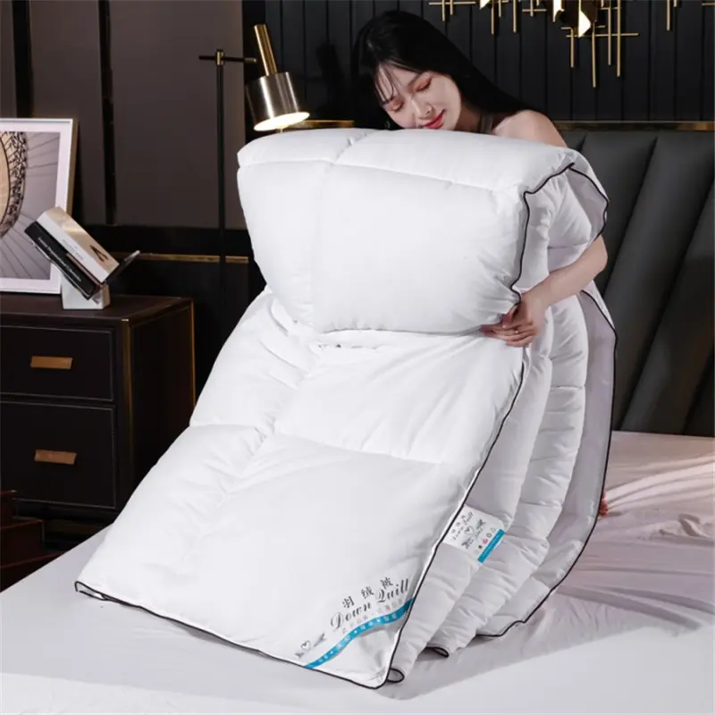 Winter Imitation Goose Down Quilt Five-Star Hotel Duvet Super Soft Fluffy Full Single Autumn Spring Comforter Quilted Blanket