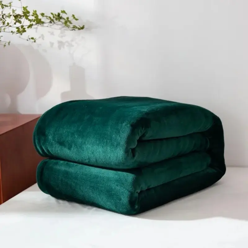 Coral Fleece Flannel Blankets For Beds Solid Blue Pink Soft Warm Thin Bedspread Sofa Cover Travel Plaid Blanket 150*200