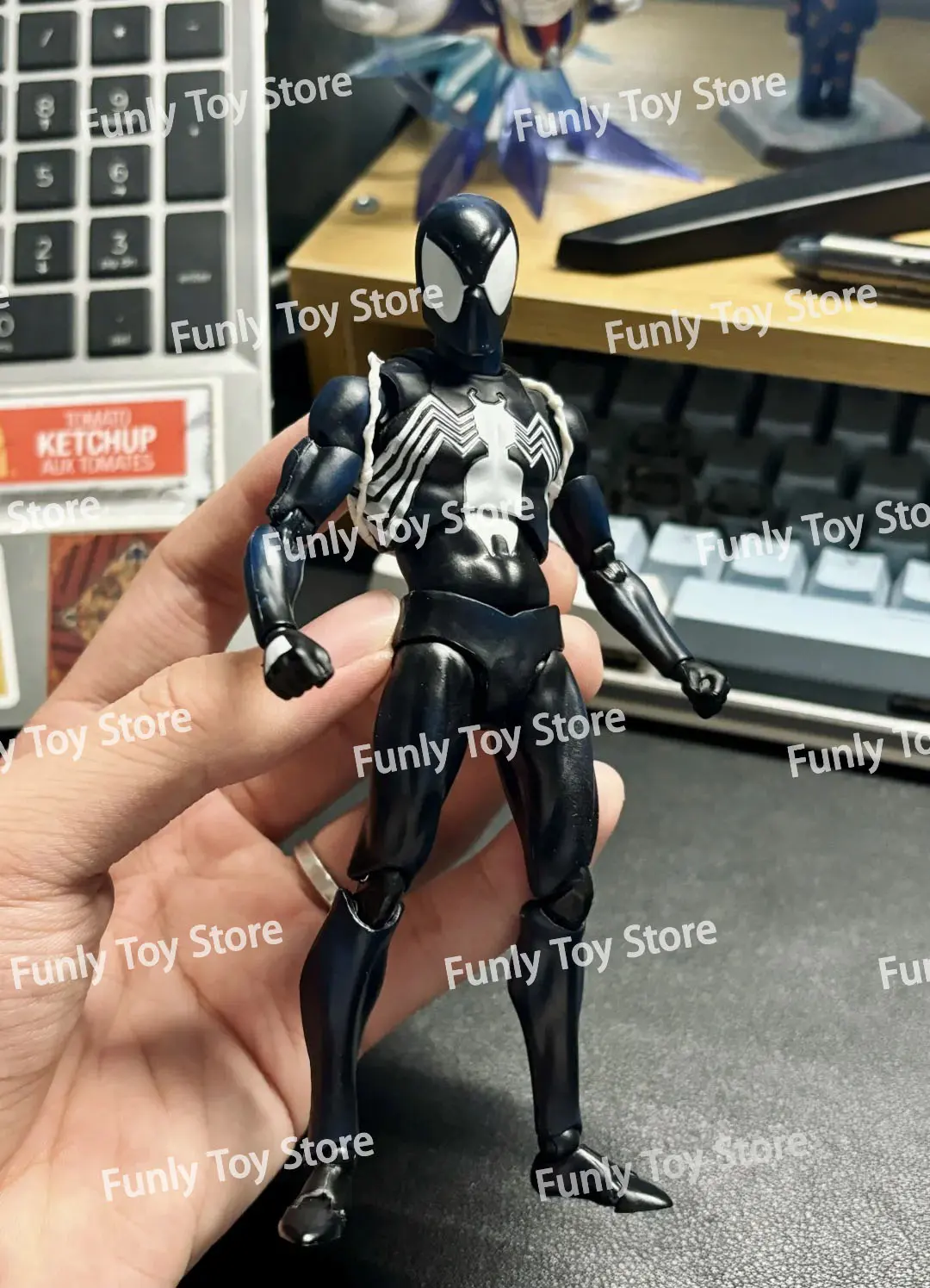 In Stock Ct Toys Spiderman Figure Mafex 147 Symbiotic Black Suit Venom The Amazing Spider-man Anime Action Figure Gifts Toys