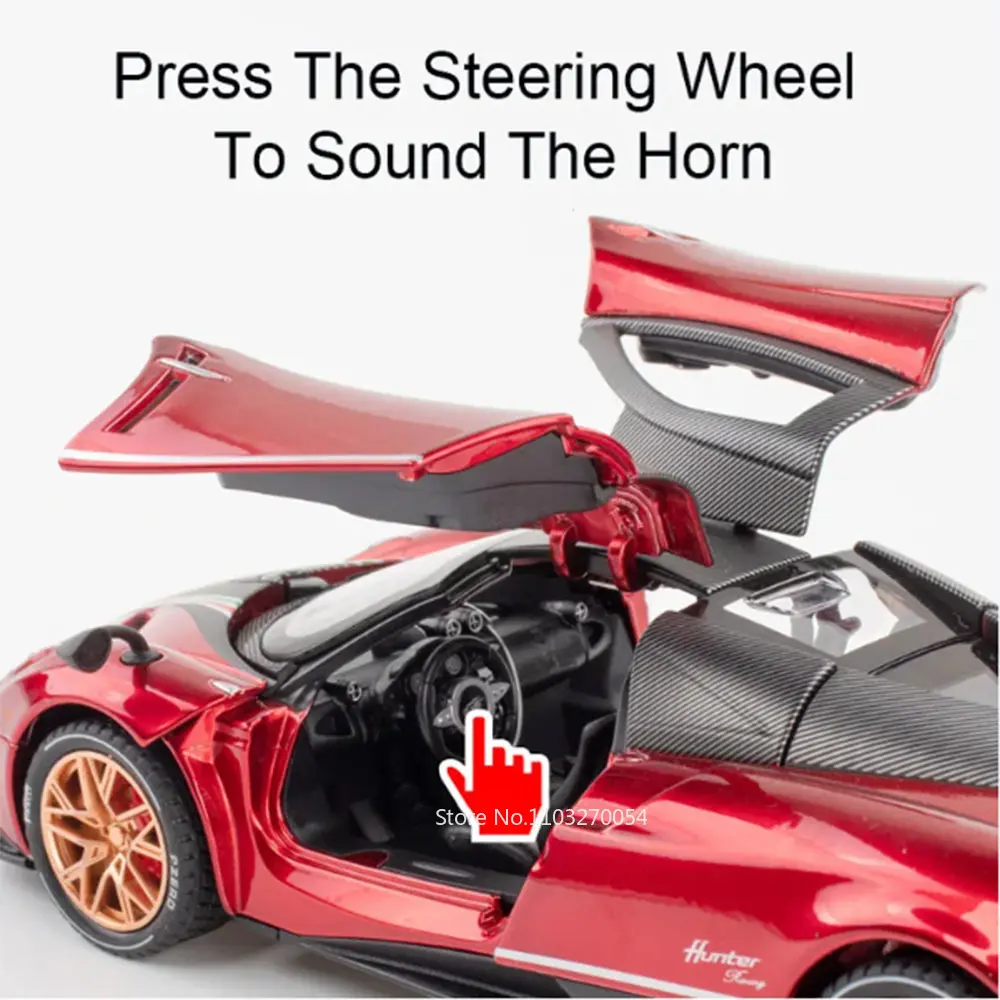 1/22 Pagani Huayra Dinastia DBS Alloy Cars Model Toy Simulation Diecast Metal Sound and Light Sports Car Kids Gifts Collections