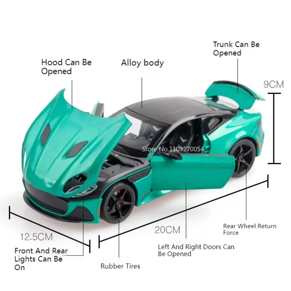 1/22 Pagani Huayra Dinastia DBS Alloy Cars Model Toy Simulation Diecast Metal Sound and Light Sports Car Kids Gifts Collections