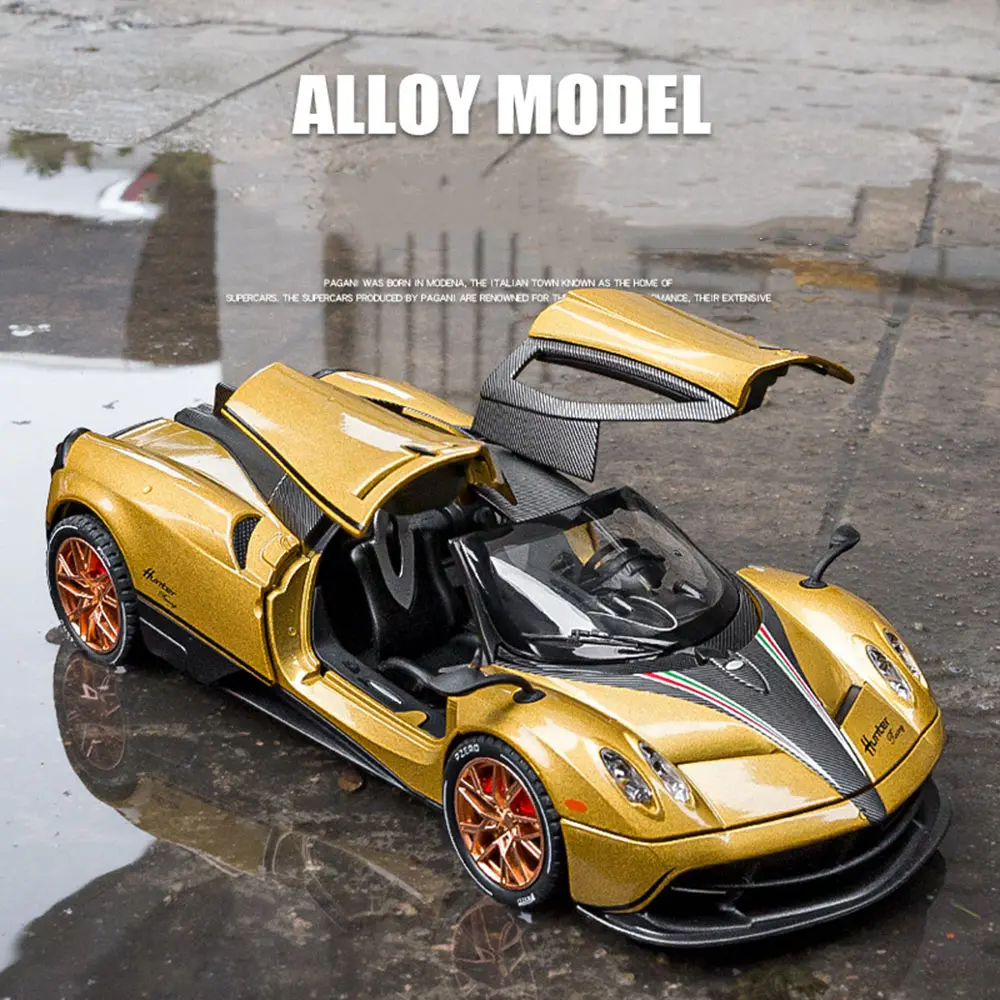 1/22 Pagani Huayra Dinastia DBS Alloy Cars Model Toy Simulation Diecast Metal Sound and Light Sports Car Kids Gifts Collections