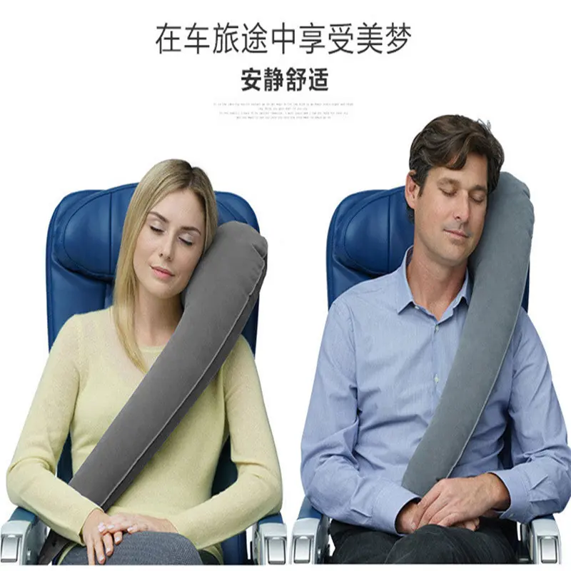 PVC Travel Pillow Inflatable Air Portable Headrest Chin Support Cushions for Airplane Plane Car Office Rest Neck Nap Pillow