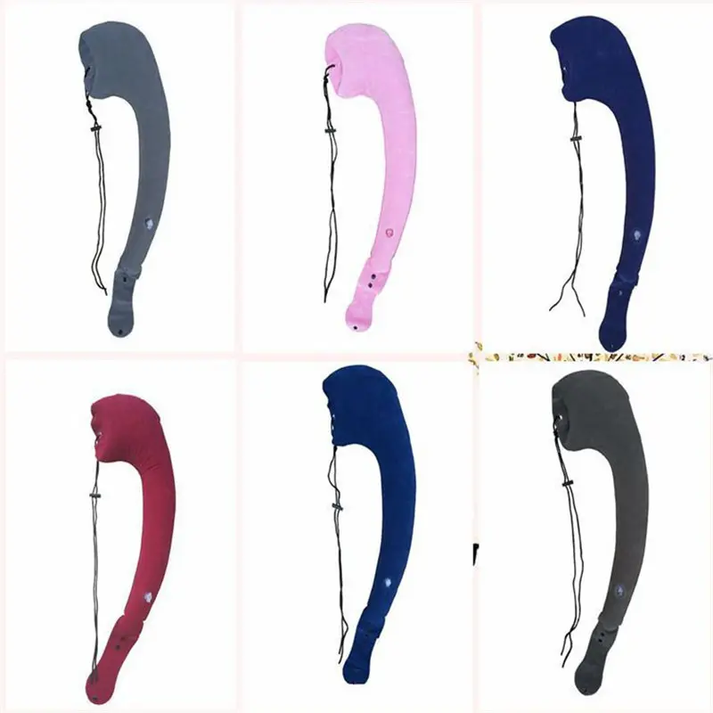 PVC Travel Pillow Inflatable Air Portable Headrest Chin Support Cushions for Airplane Plane Car Office Rest Neck Nap Pillow