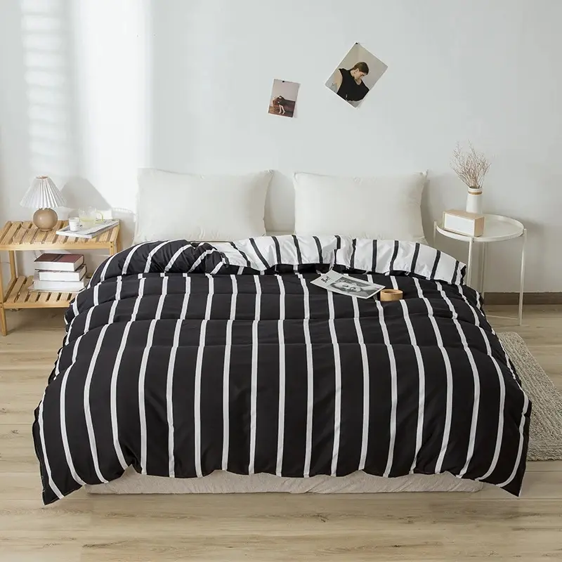 Sky Blue Duvet Cover 150*200 RU Single Bedding Quilt Bag One Person Comforter Cover Stripe Grid Heart Bed Linens