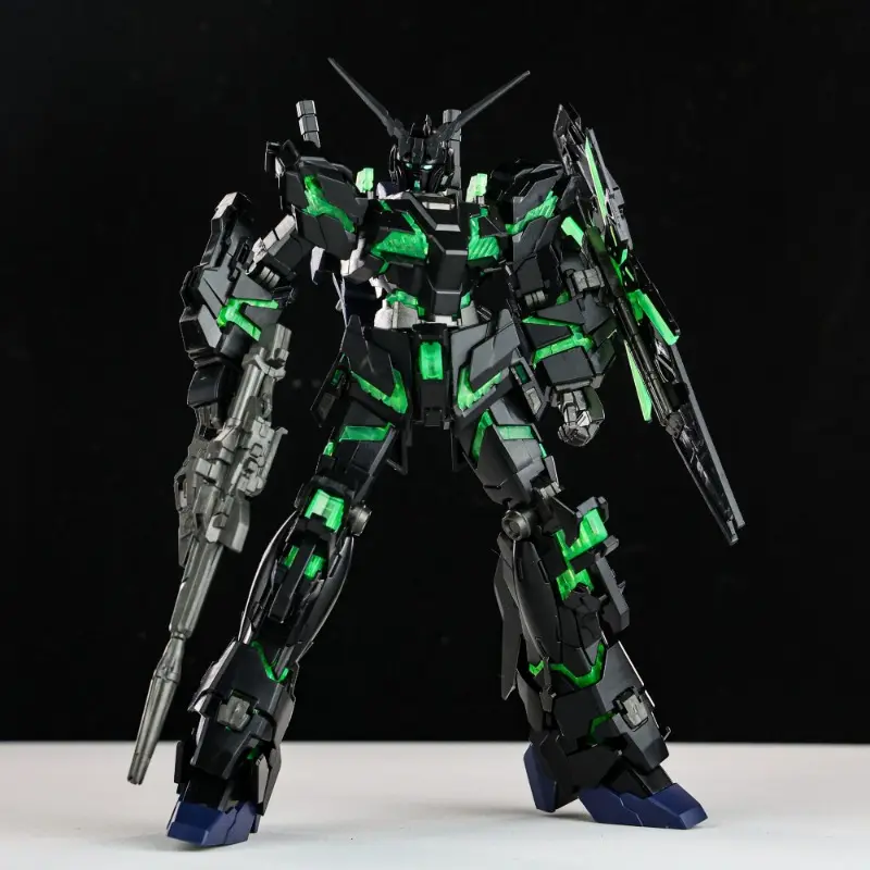 New Xingdong Limited HG 1/144 UNICORN RX0 Fluorescent Green Figures Assembly Model Toy Collection Gift