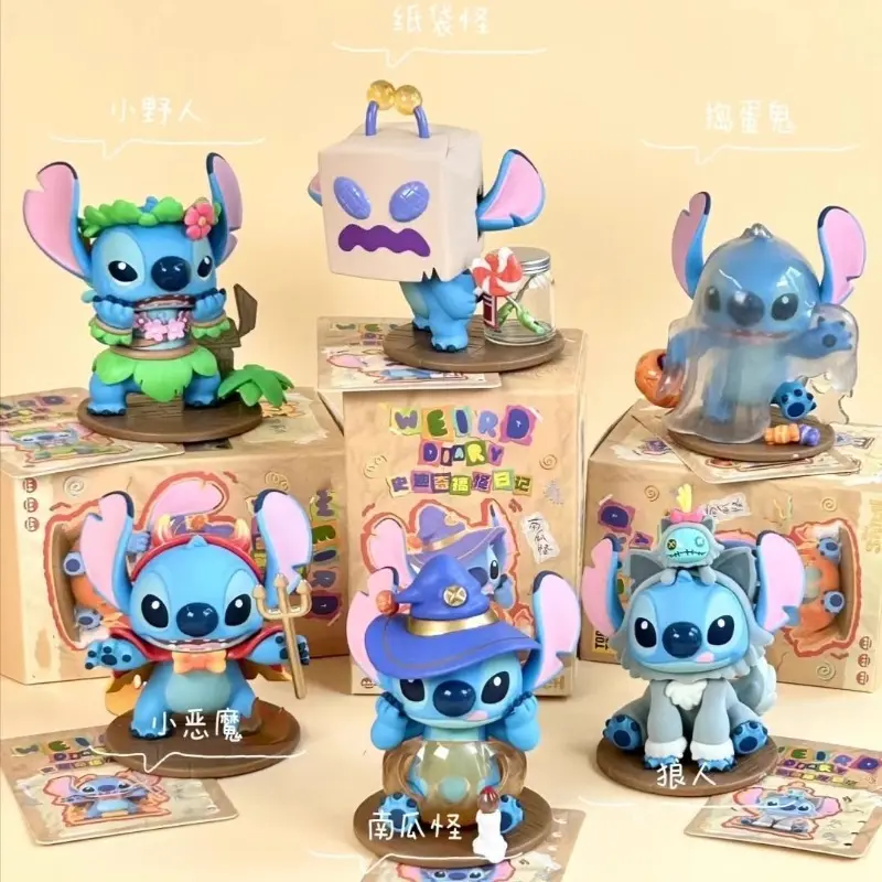 Stitch funny diary blind box interstellar baby Stitch figure trendy toy doll ornaments surprise box cute cartoon character doll
