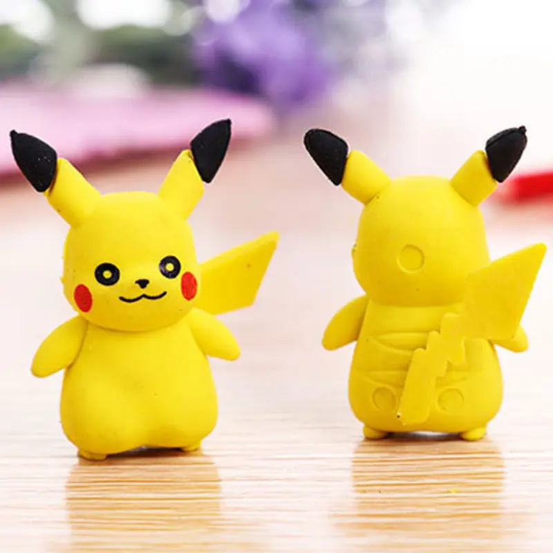 36pcs/box Pokemon Eraser Cartoon Anime Figure Pikachu Student School Stationery Supplies For Child Kawaii 3d Erasers Toys Gift