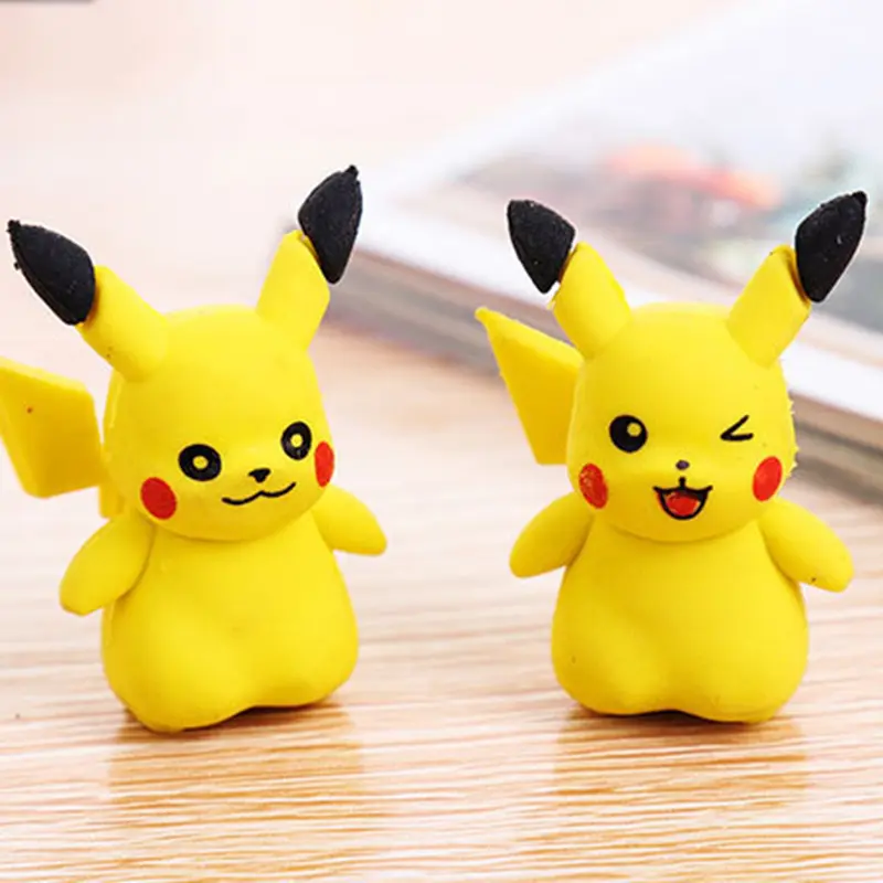 36pcs/box Pokemon Eraser Cartoon Anime Figure Pikachu Student School Stationery Supplies For Child Kawaii 3d Erasers Toys Gift