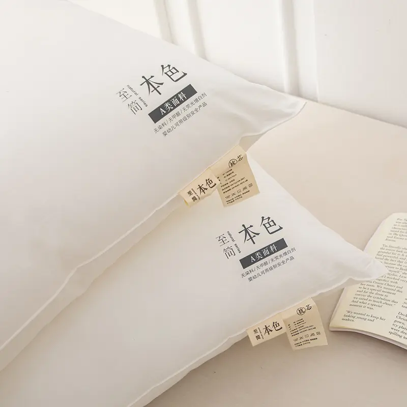 Pure Cotton Face Sleeping Pillow Filling by Microfiber Fiber Neck Health Pillows for Adults Kids Student Home,40x60/48x74 cm