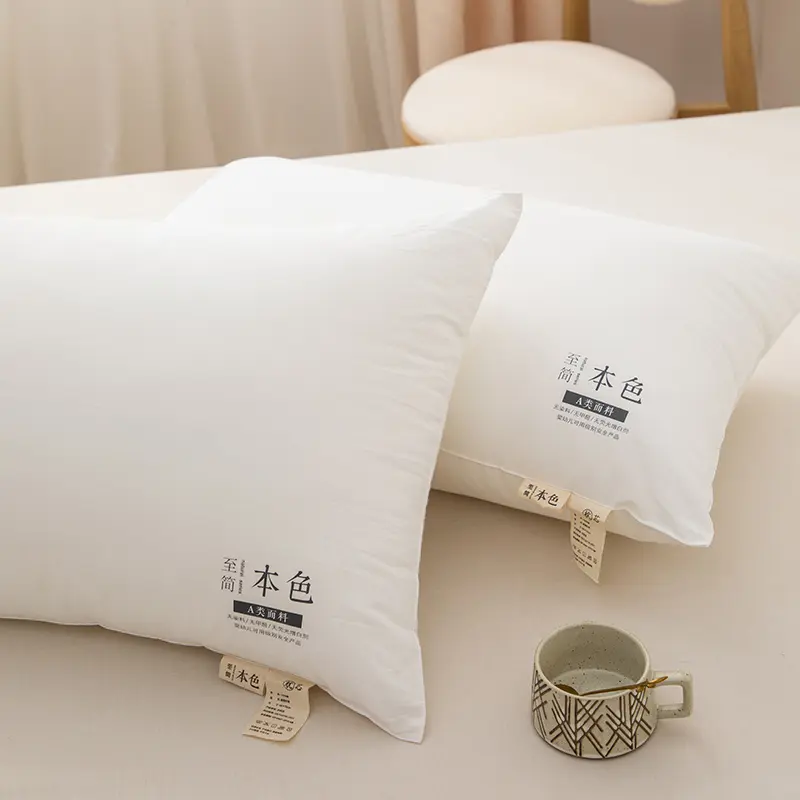 Pure Cotton Face Sleeping Pillow Filling by Microfiber Fiber Neck Health Pillows for Adults Kids Student Home,40x60/48x74 cm