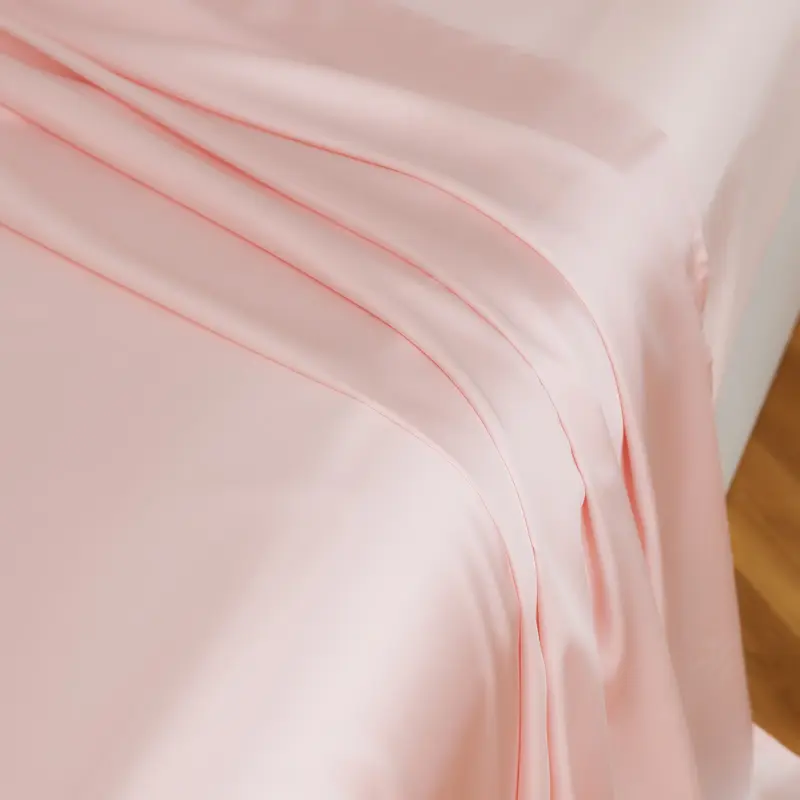 US queen Top Sheet,Pink Silky Breathable Lyocell Fiber Flat Sheet,228*259cm*1pc Skin-Friendly Wedding Home Girl Bed Linens
