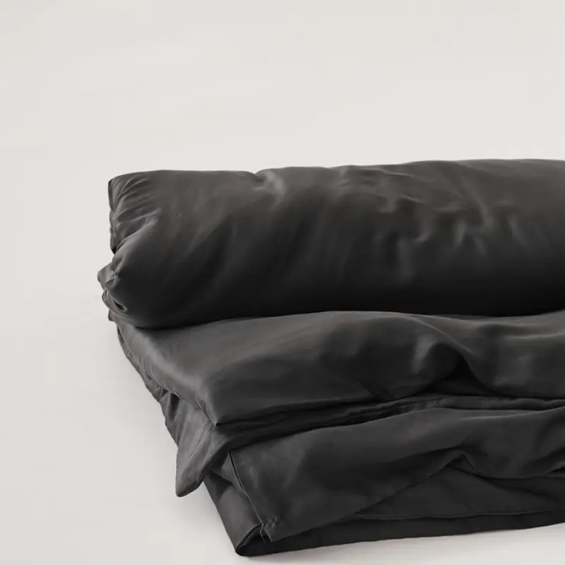 Black Lyocell Ten cel Bedding,1pc Shiny Silky Duvet Cover,Cooling Natural Plant Quilt Cover Men Adult Home Textile Full 200*230