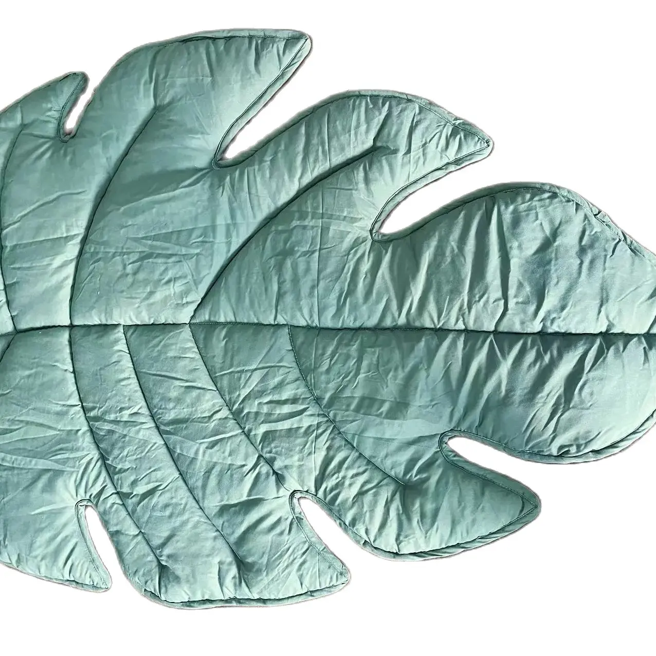 Creative Play Mat Baby Climbing Pad Green Plant Leaf Shaped 143*107cm Nordic Carpet Home Tapis Dual-use Home Quilts Rugs
