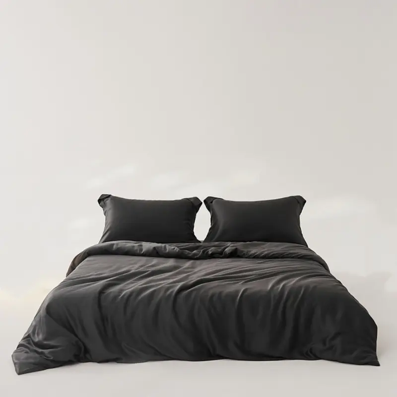 Black Lyocell Ten cel Bedding,1pc Shiny Silky Duvet Cover,Cooling Natural Plant Quilt Cover Men Adult Home Textile Full 200*230