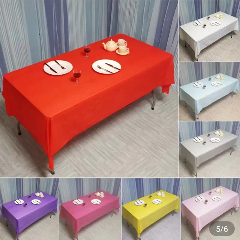 137x183cm Disposable Solid Color Tablecloth Birthday Party Wedding Christmas Table Cover Wipe Covers Rectangle Desk Cloth Decor