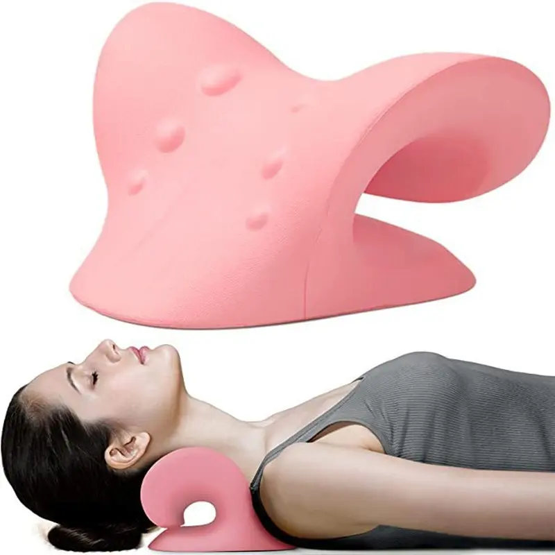 Neck Shoulder Stretcher Relaxer Cervical Chiropractic Traction Device Massage Pillow for Pain Relief Cervical Spine Alignment