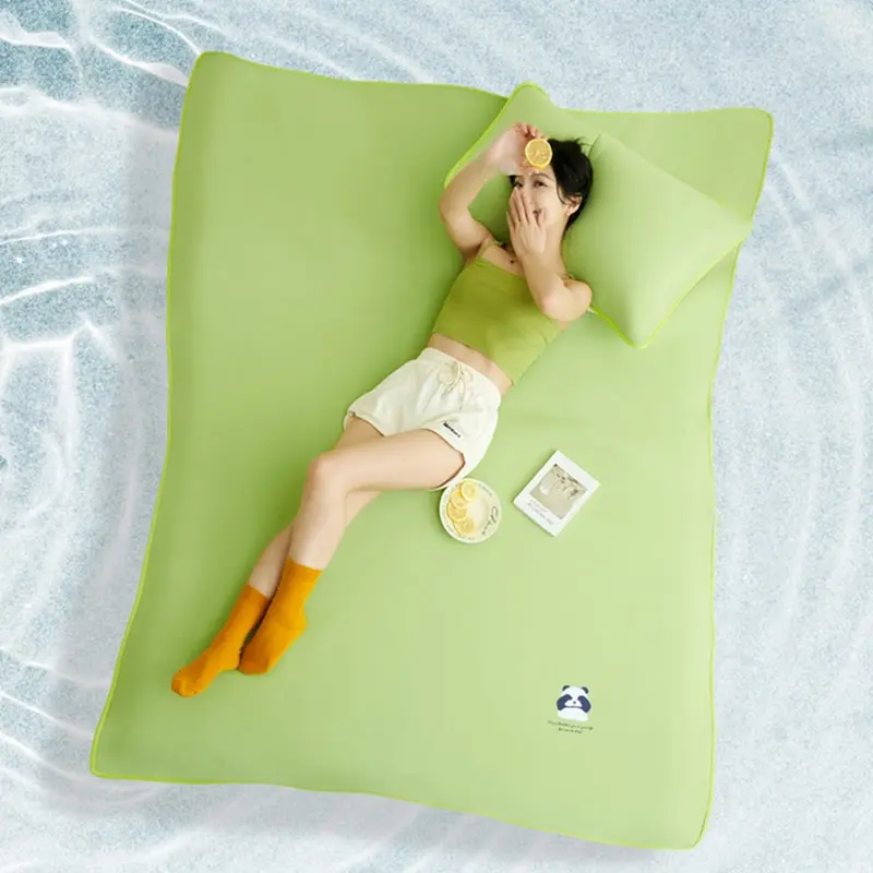 1pc Green Summer Cool Mat,Mattress Topper,3D Panda Flat Sheet,Soft Mattress Protector Cover for single double bed NO PILLOWCASEI
