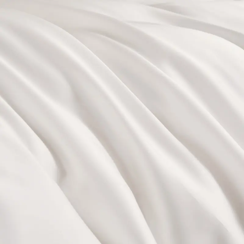 1pc Summer Cooling Top Sheet,Shiny Silky White Flat Sheet,Lyocell Bamboo Fiber Cold Bed Linens Mattress Cover,US queen 90*102in