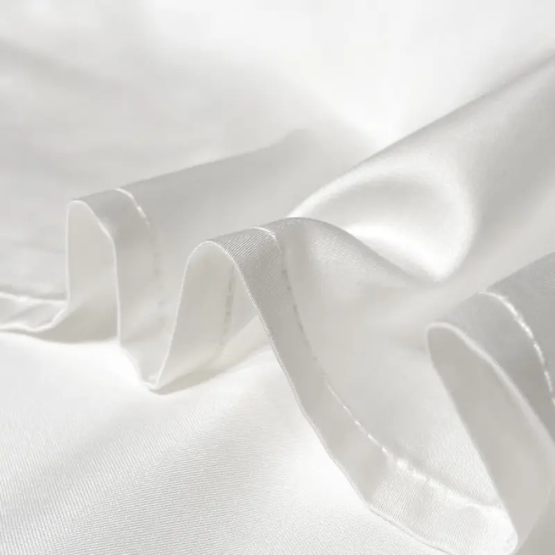 1pc Summer Cooling Top Sheet,Shiny Silky White Flat Sheet,Lyocell Bamboo Fiber Cold Bed Linens Mattress Cover,US queen 90*102in