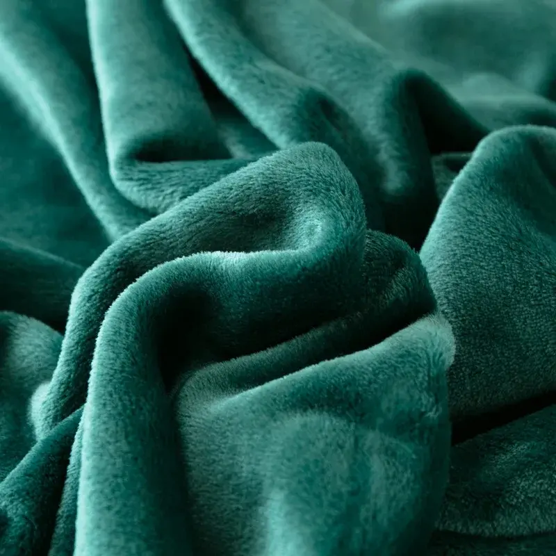 Soft Flannel Fleece Blanket Plush Velvet Throws,Dark Green Bed Linen Sheet Bedspread Home Office 200*230cm Summer Quilt