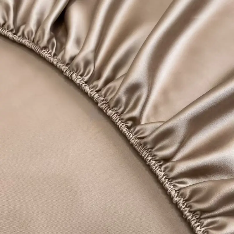 1pc Plain Dark Coffee Fitted Sheet,100%Eucalyptus Lyocell Fiber,Silky Smooth Breathable Bed Linens For Men Adult  150*200cm