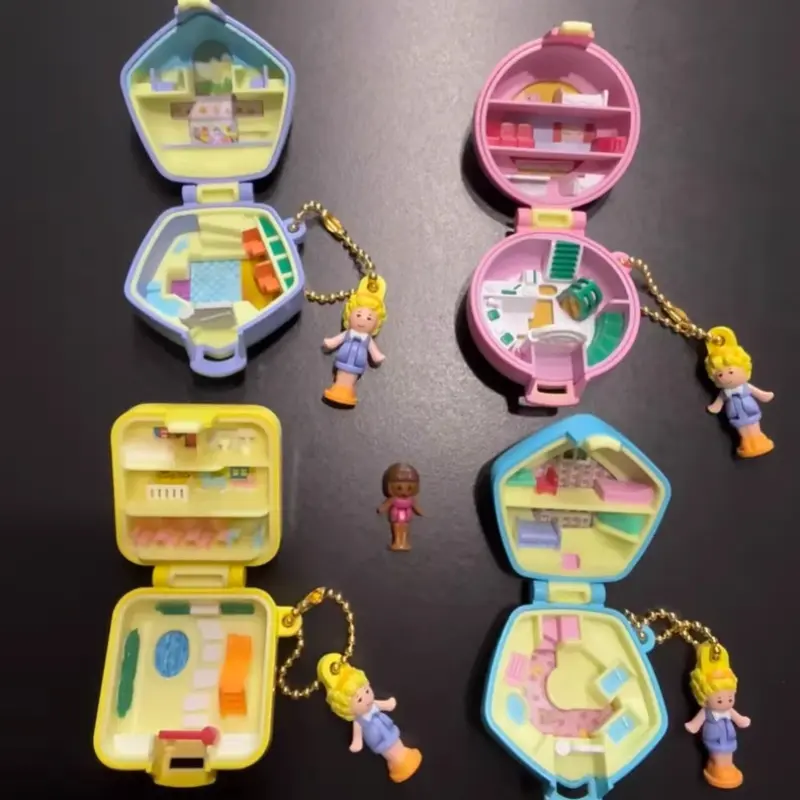 Bandai Polly Pocket Treasure Box Charm Reprint Action Figure Set - Collectible Model Decorations For Gift In Stock 4pcs