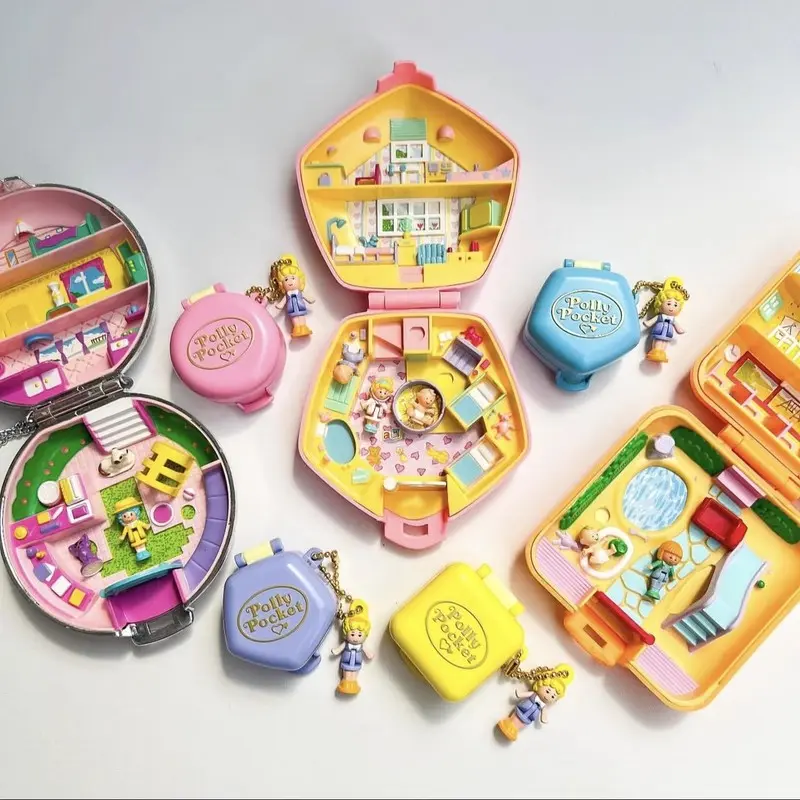 Bandai Polly Pocket Treasure Box Charm Reprint Action Figure Set - Collectible Model Decorations For Gift In Stock 4pcs