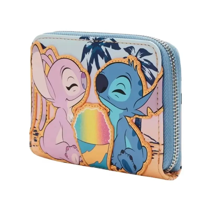 Loungefly Disney Princess Card Holder with Toy Figure - Tinker Bell Angel Snow Cone Design Beauty Beast Stitch Collectible Purse