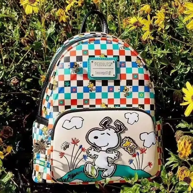 Loungefly Disney Snoopy Cartoon Mini Backpack for Girls Elementary School Shoulder Bag Outdoor Leisure Design birthday gift
