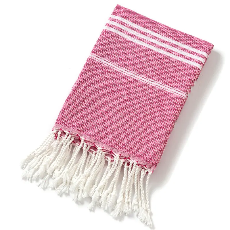 90*180cm Turkish Beach Towel Striped Cotton Sports Bath Towels with Tassels Travel Gym Camping Women Shawl Blanket Absorbent