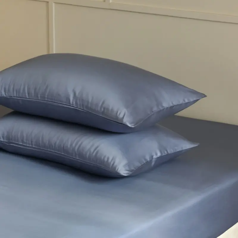 Luxury Silky Pillow Case Natural Bamboo Lyocell Fiber Pillowcase Smooth Cool Feeling Grey Solid Home Pillow Cover 48*74cm*2pcs