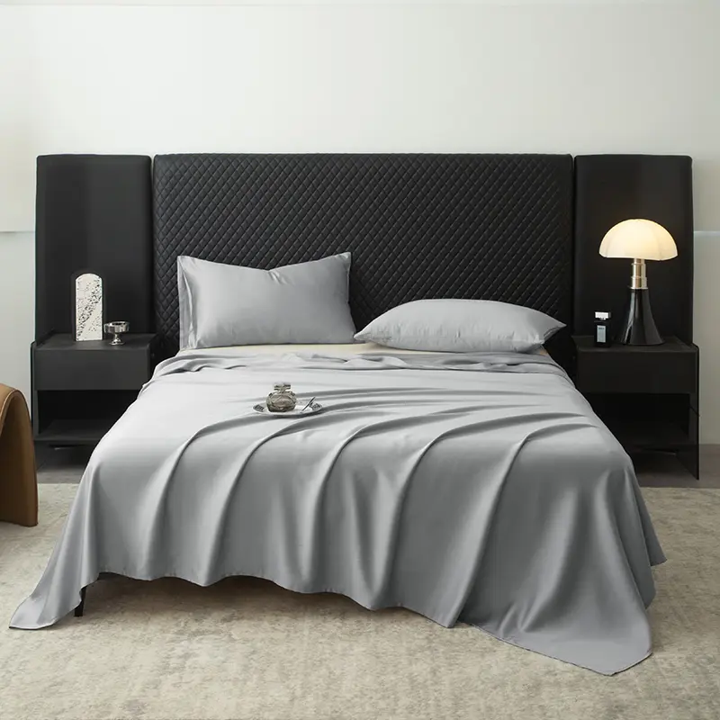 LF Tencel Top Sheet Set 60S Lyocell Fiber 800TC Eucalypt Fiber US Queen 228*259cm Degradable Home Bedding Set Cool Silky Sheet