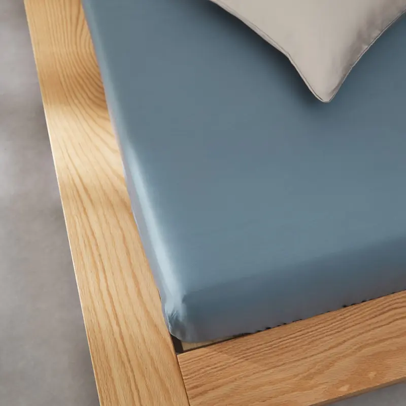 Ocean Blue Eucalyptus Fiber Bedding Set 220*240cm Shiny Duvet cover Silky Bamboo Fitted Sheet Lyocell Fiber Pillowcase