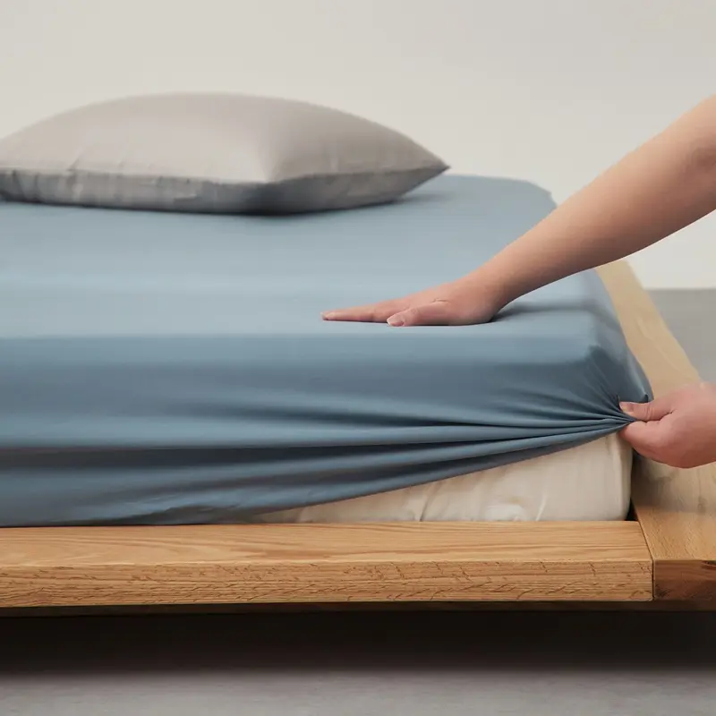 Ocean Blue Eucalyptus Fiber Bedding Set 220*240cm Shiny Duvet cover Silky Bamboo Fitted Sheet Lyocell Fiber Pillowcase