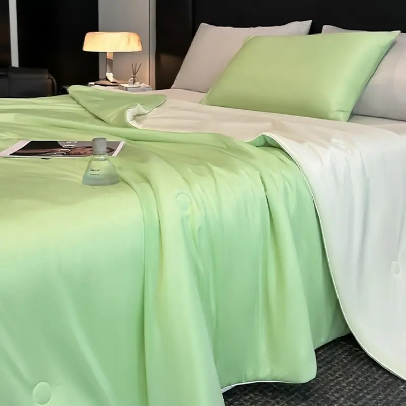 Smooth Green Cooling Summer Quilt,Thin Air Condition Comforter,Bed Blanket for Single Kids Adult 150*200cm Home Bed Linens